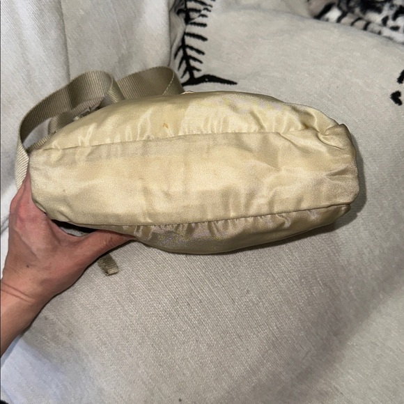 Prada Milano Tan Nylon Crossbody Bag long adjustable strap silver hardware - Picture 7 of 15